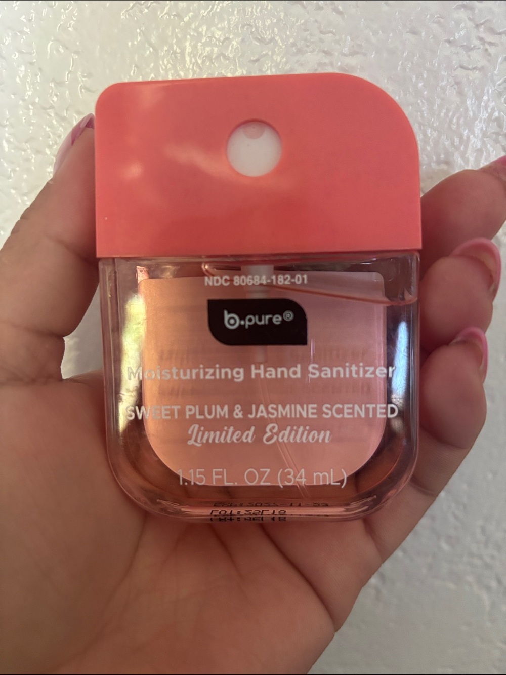 b.pure Moisturizing Hand Sanitizer - Sweet Plum & Jasmine (Pink)